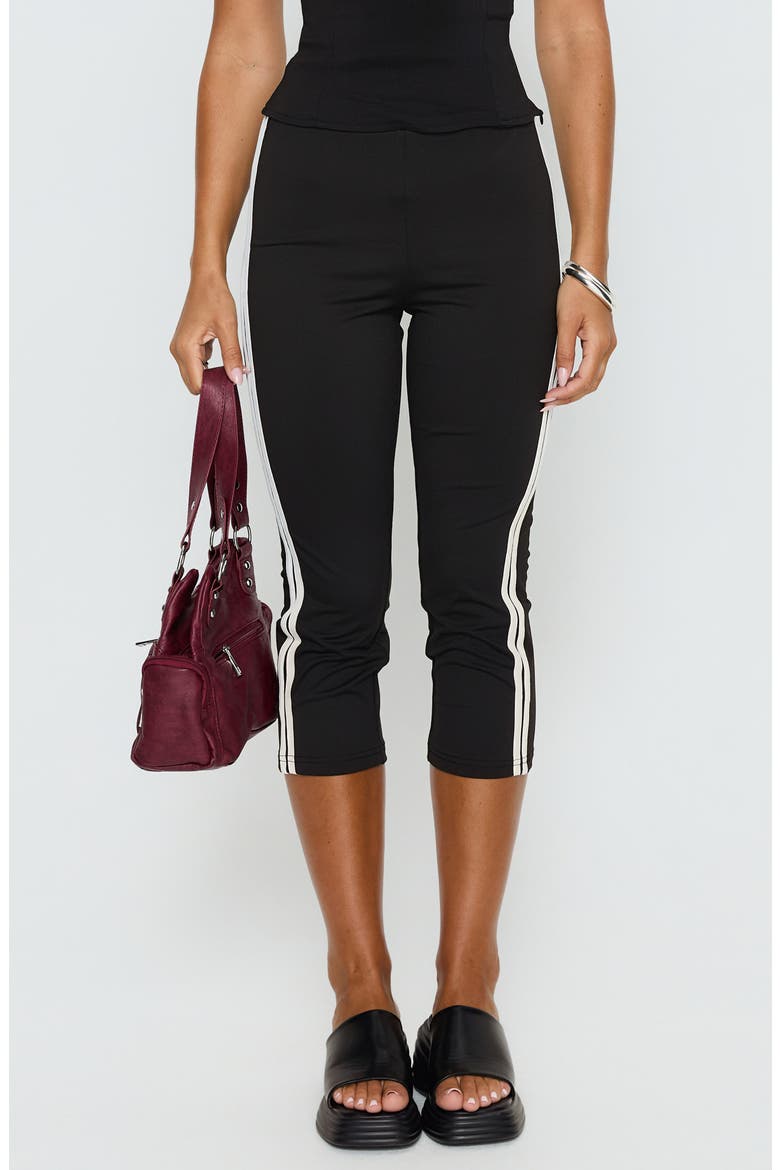 Jobey Stripe Capri Pants, Main, color, BLACK