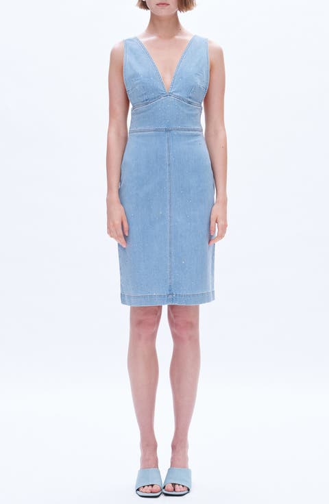 Rhinestone Denim Dress (Regular & Plus)