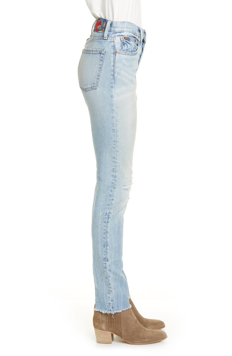Polo Ralph Lauren Distressed Raw Hem Skinny Jeans, Alternate, color, 