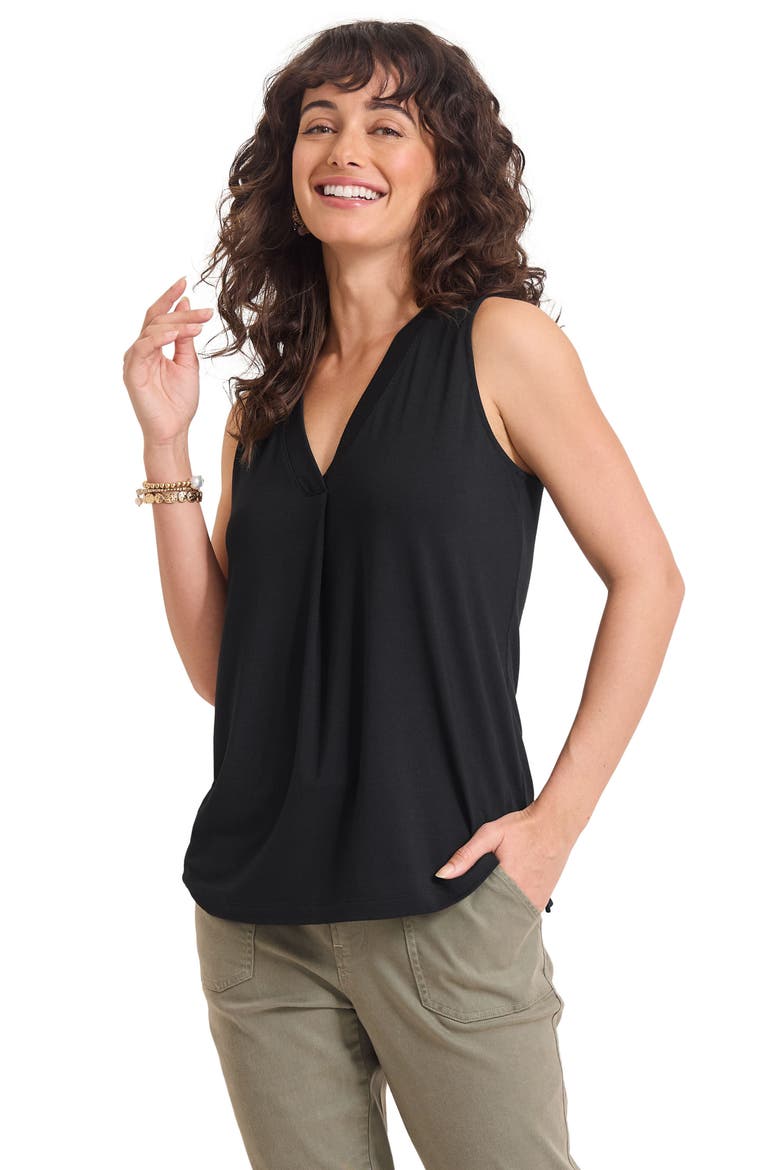 Kauai V-Neck Tank, Alternate, color, BLACK