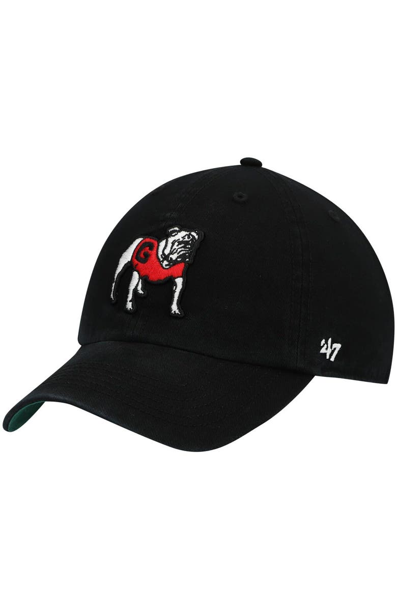 '47 Men's '47 Black Georgia Bulldogs Team Franchise Throwback Logo Fitted Hat, Alternate, color, 