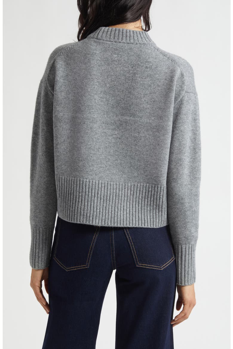 Andi Mock Neck Merino Wool & Cashmere Sweater, Alternate, color, MEDIUM HEATHER GREY