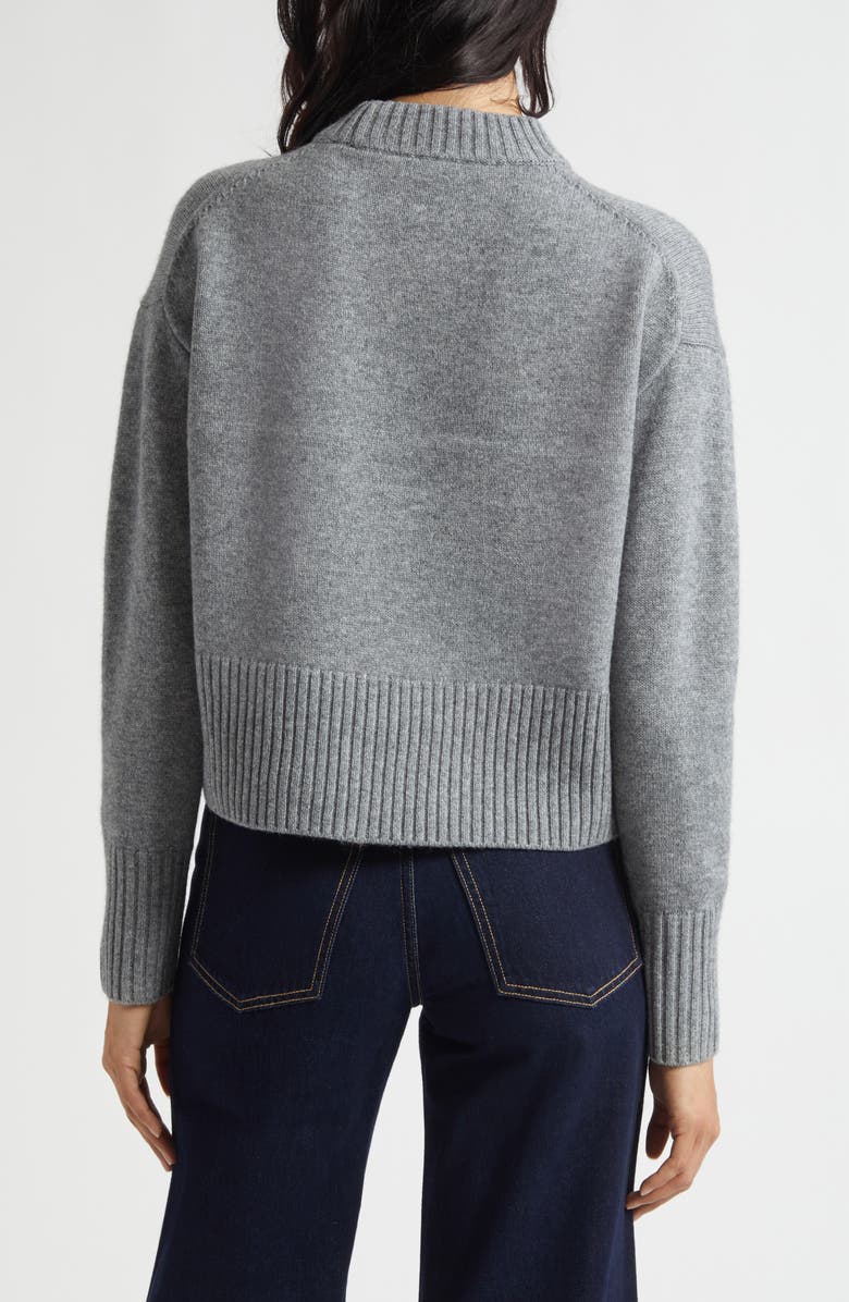 Veronica Beard Andi Mock Neck Merino Wool & Cashmere Sweater, Alternate, color, Medium Heather Grey