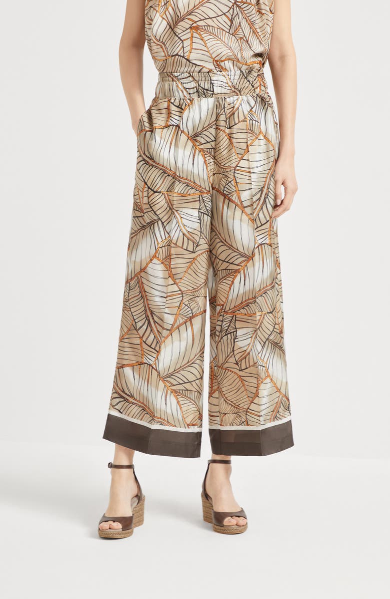 Brunello Cucinelli Papyrus print pyjama-style trousers, Alternate, color, 