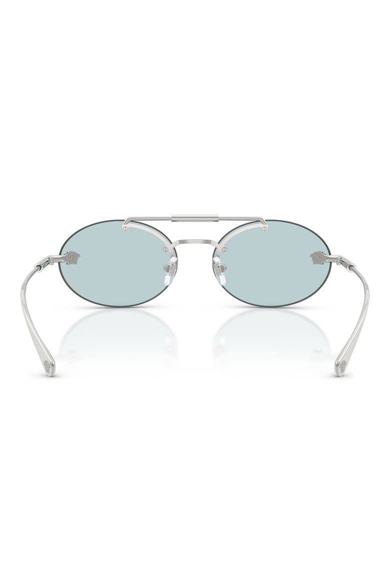 56mm Oval Sunglasses, Alternate, color, SILVER / LIGHT BLUE