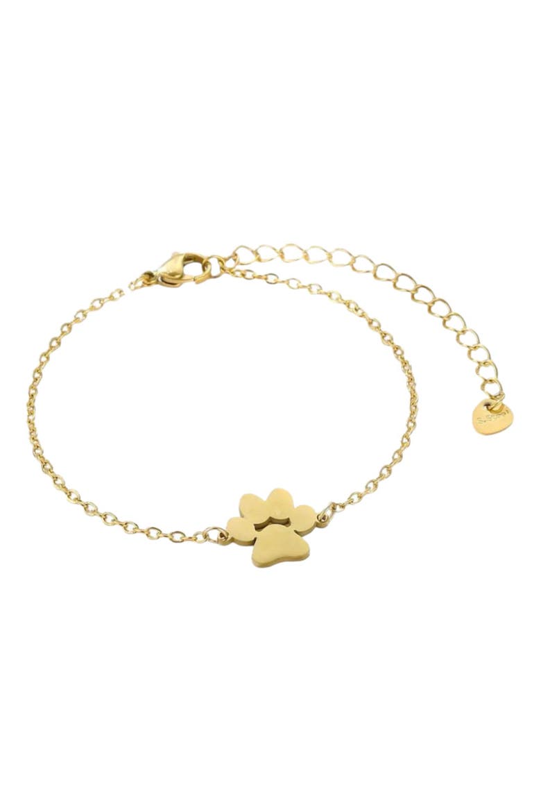 PurePaw Link Chain Paw Cutout Charm Bracelet, Main, color, Gold