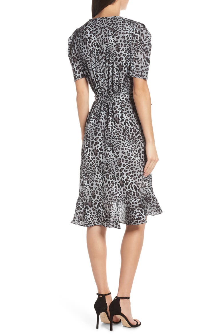 Linda Animal Print Faux Wrap Dress, Alternate, color, LINDA