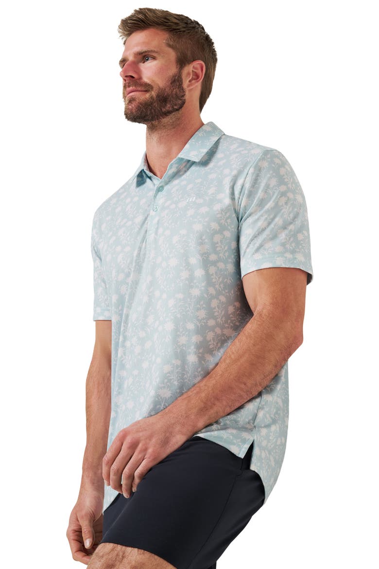 Featherweight Cove Floral Piqué Polo, Alternate, color, AZZURRO