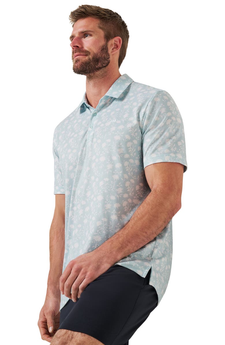 TravisMathew Featherweight Cove Floral Piqué Polo, Alternate, color, Azzurro