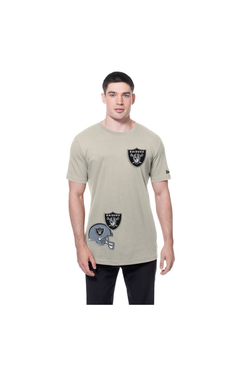 New Era Men's New Era Light Beige Las Vegas Raiders Multi Patch T-Shirt, Alternate, color, Light Beige
