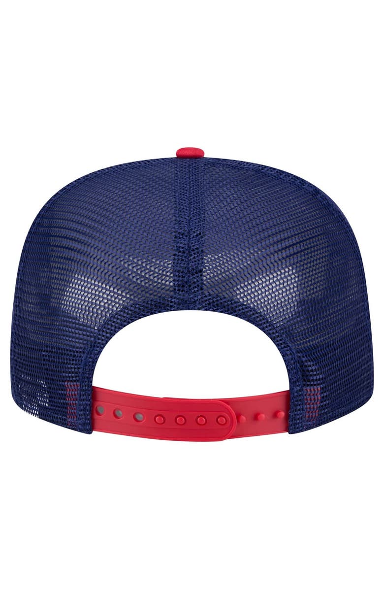 New Era Men's New Era White/Red Texas Rangers Retro Script Trucker 9FIFTY Snapback Hat, Alternate, color, White