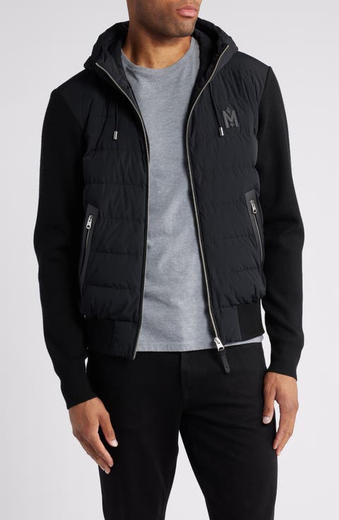 Deux Par Deux Fleece Sweater - Black and Gray Herringbone