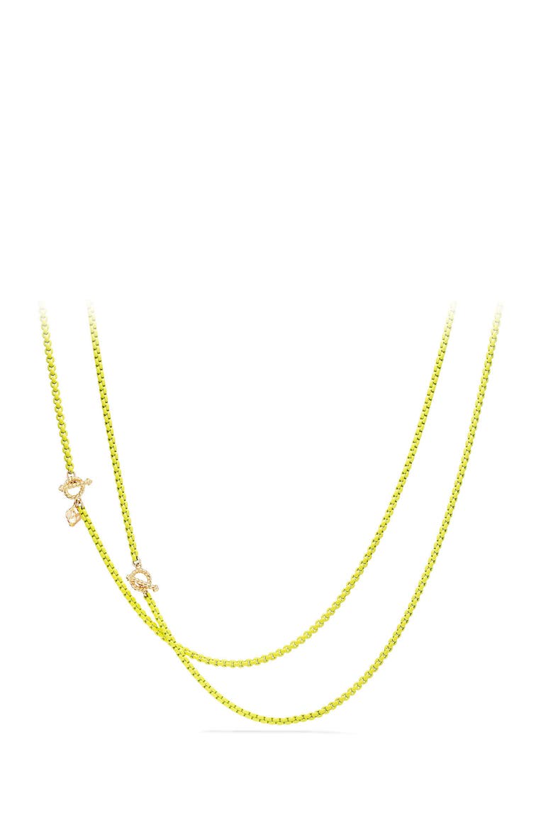 DY Bel Aire Color Box Chain Necklace in Acrylic with 14K Yellow Gold Accents, 2.7mm, Main, color, YELLOW