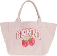 Ganni Medium Trapeze Canvas Shopper Bag
