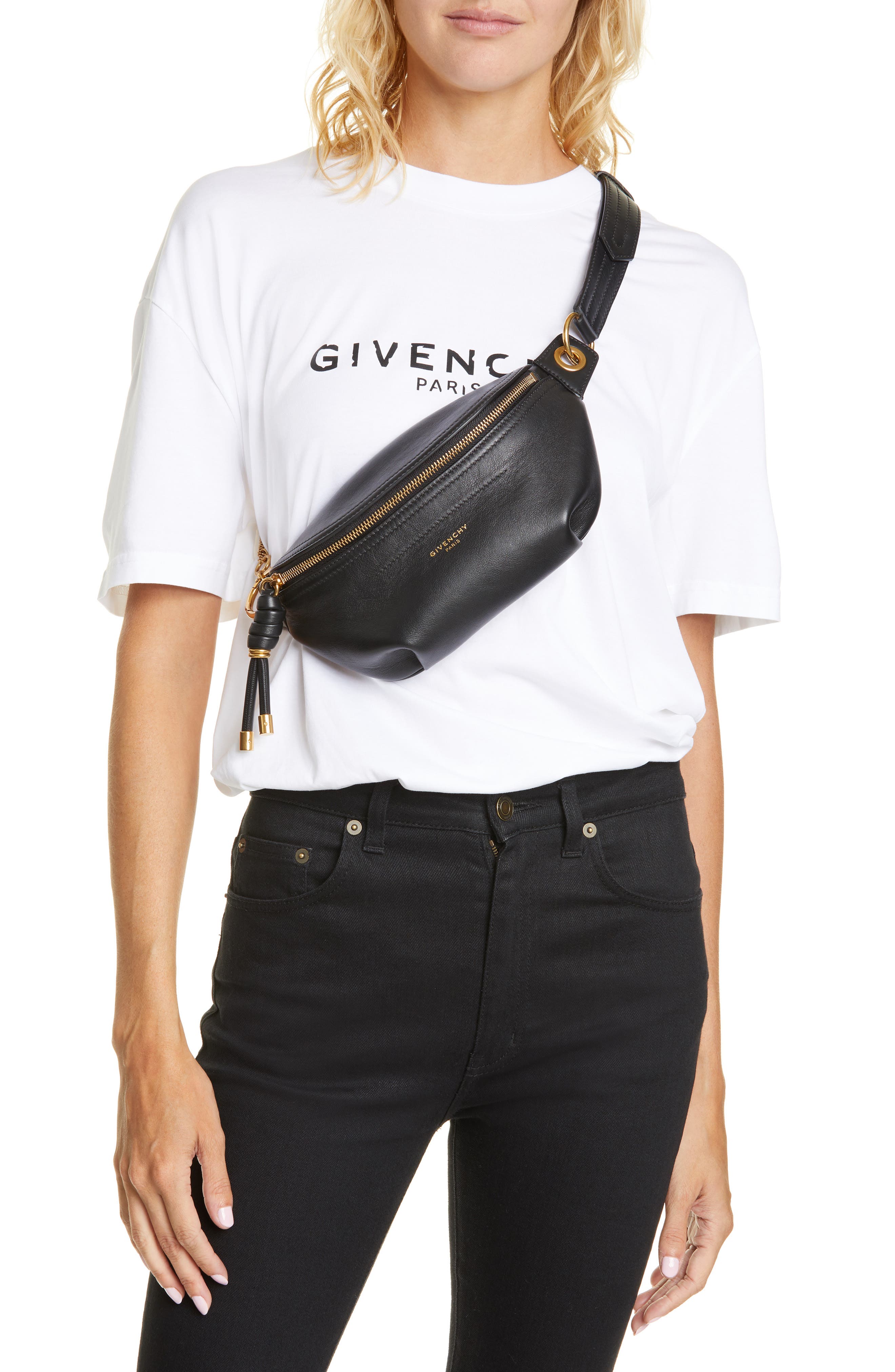 Givenchy Small Whip Leather Belt Bag, Alternate, color, 
