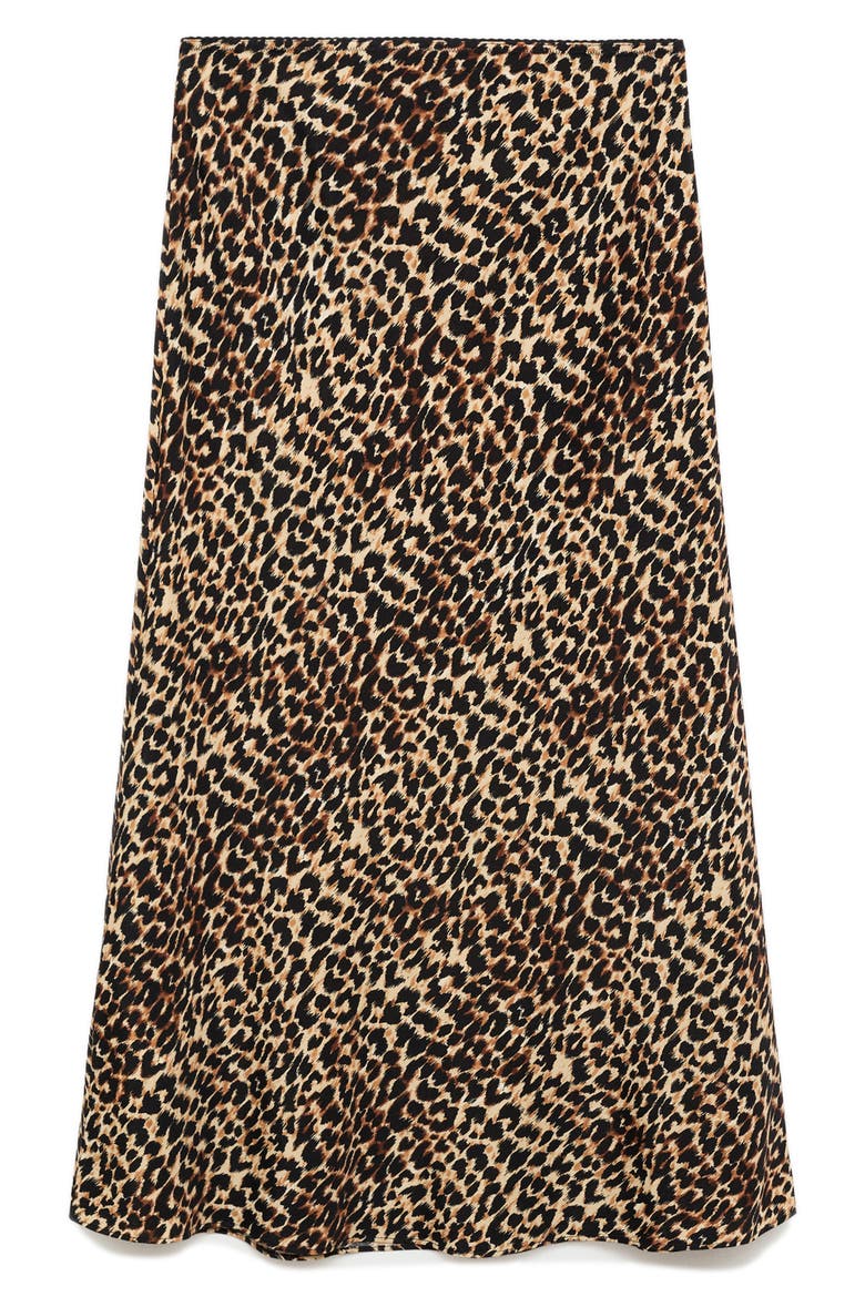 Animal Print Midi Skirt, Alternate, color, BROWN