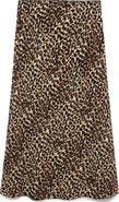 MANGO Animal Print Midi Skirt