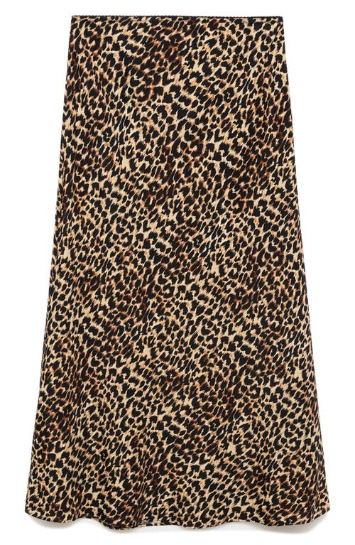 Mango Animal-print Midi-skirt Brown In Animal Print