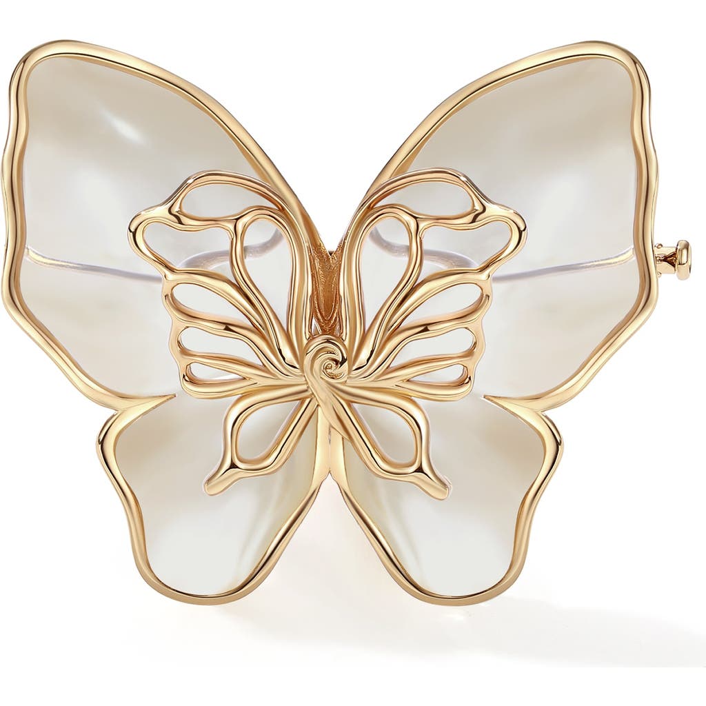 Rc Retro Chic Butterfly Serenade Brooch In Gold