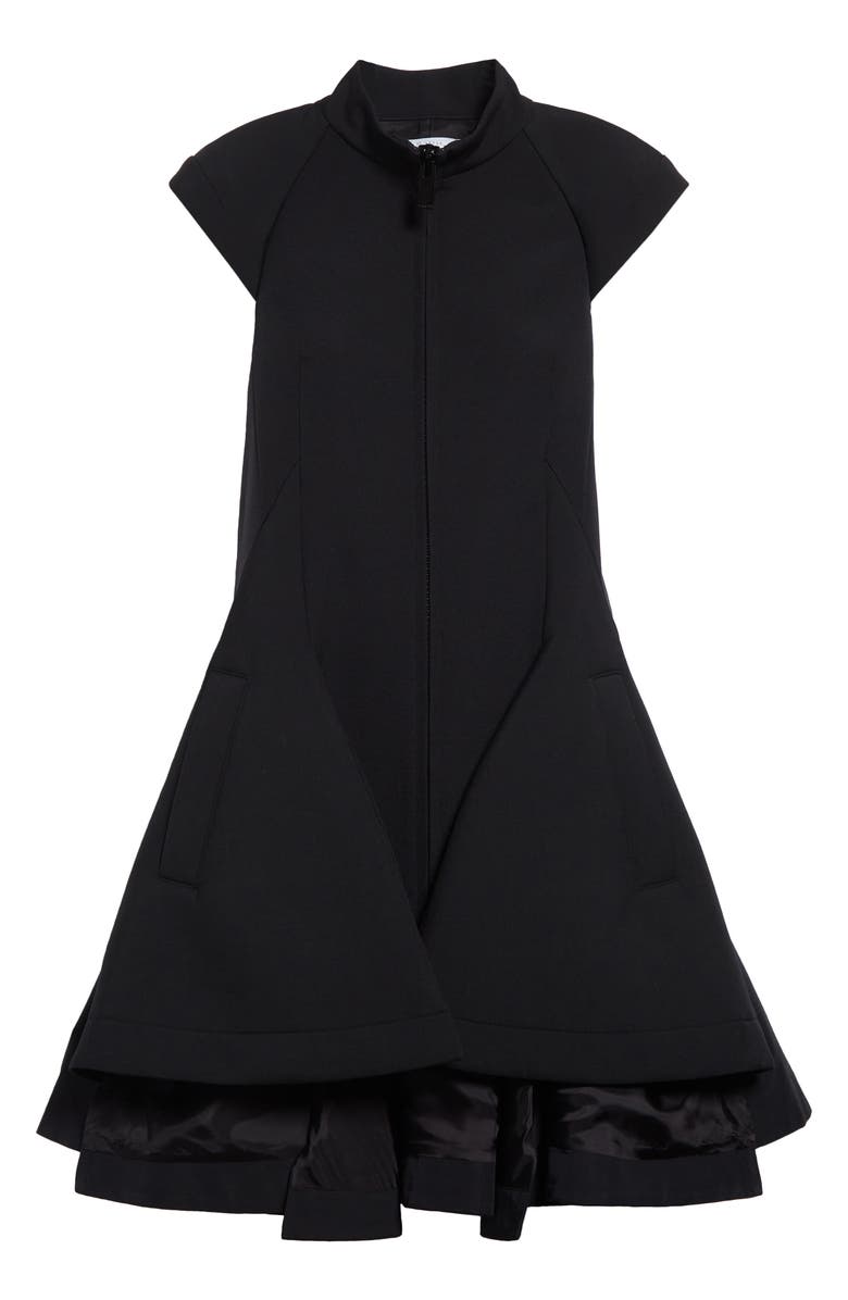 Sacai Mixed Media Cap Sleeve Dress, Alternate, color, 