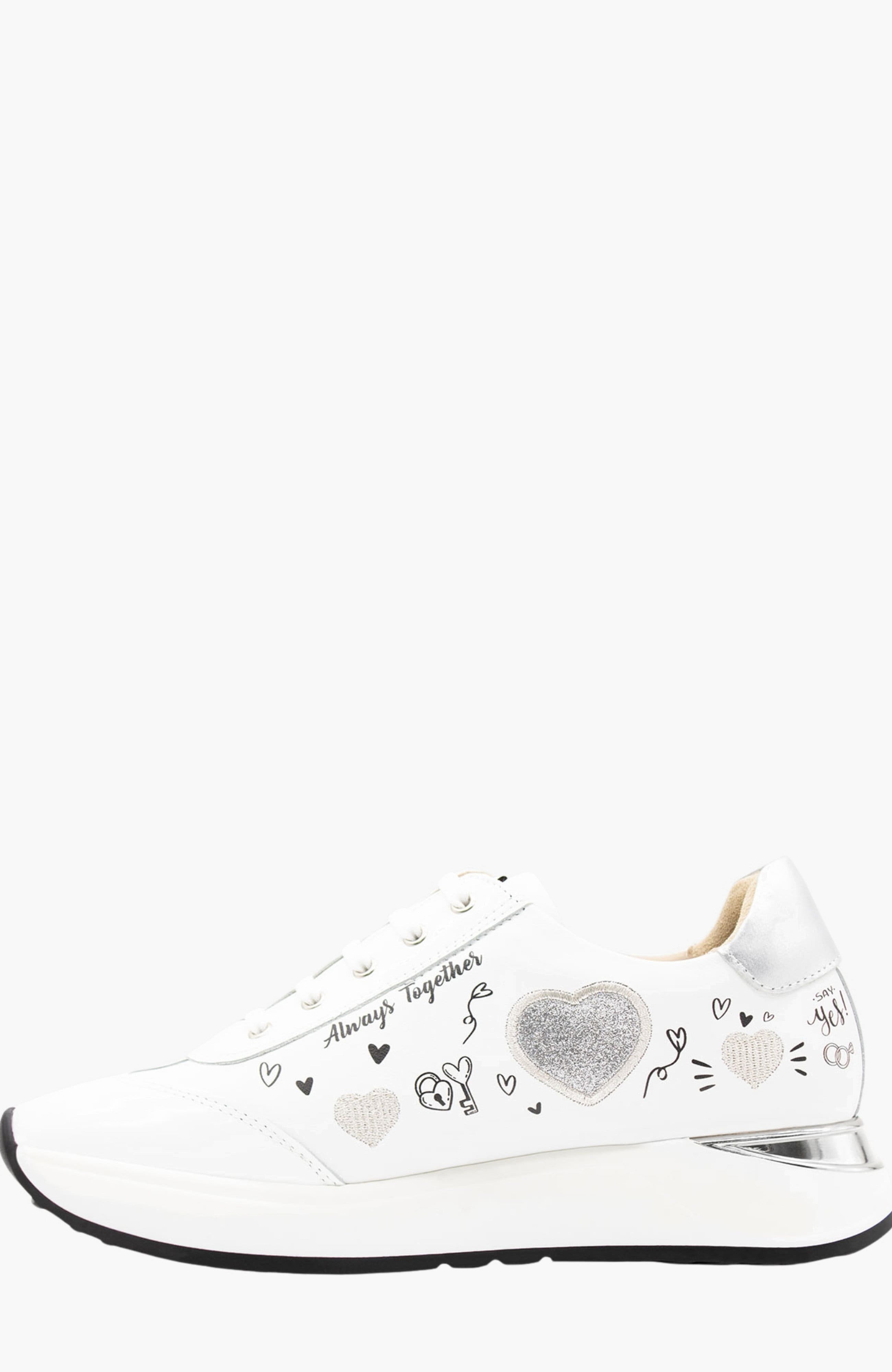 Always Together Leather Sneakers, Alternate, color, White / Silver