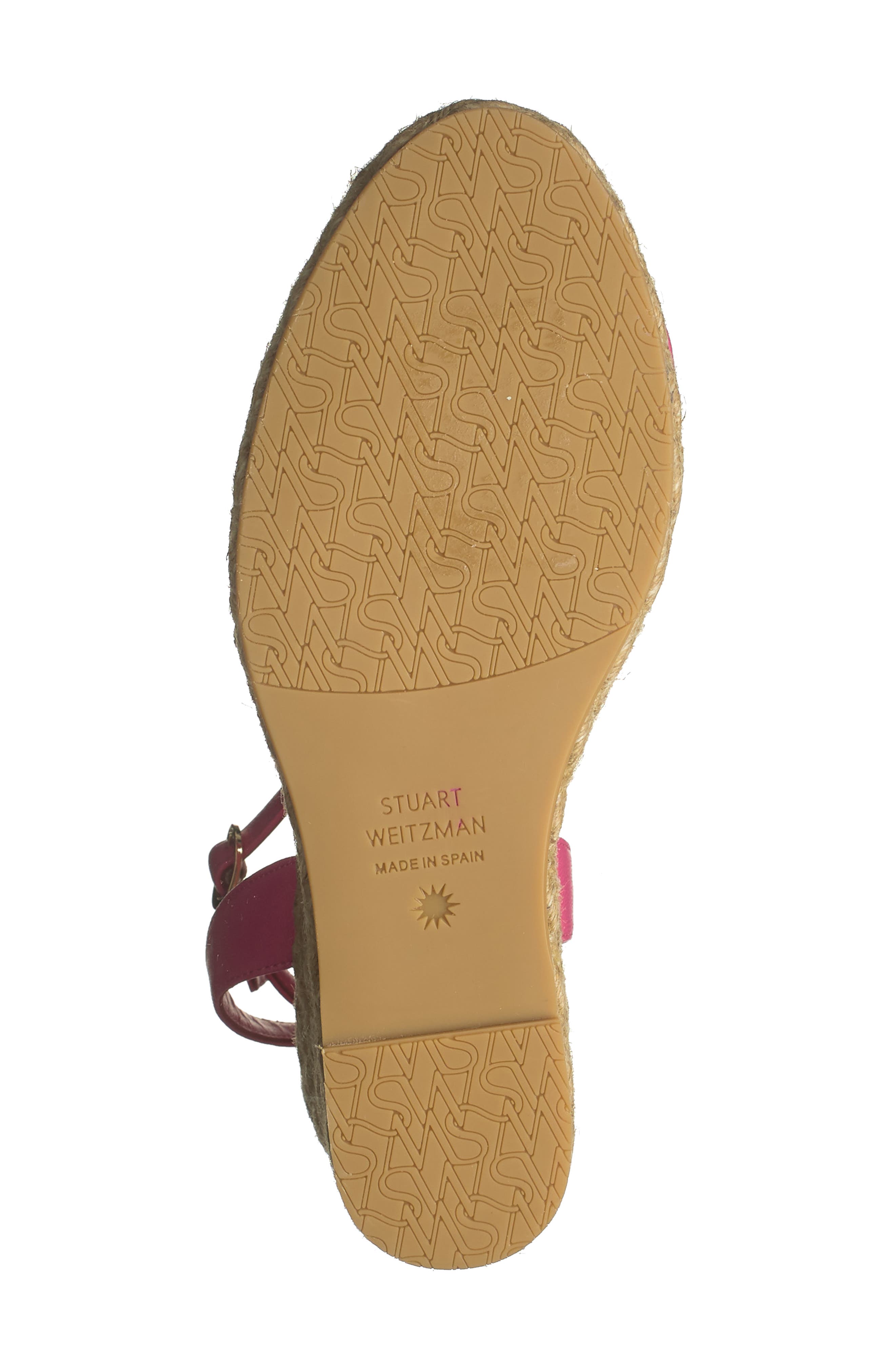 Stuart Weitzman Playa Espadrille Knot Wedge Sandal, Alternate, color, Hot Pink/ Natural