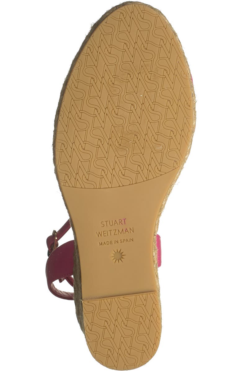 Stuart Weitzman Playa Espadrille Knot Wedge Sandal, Alternate, color, Hot Pink/ Natural