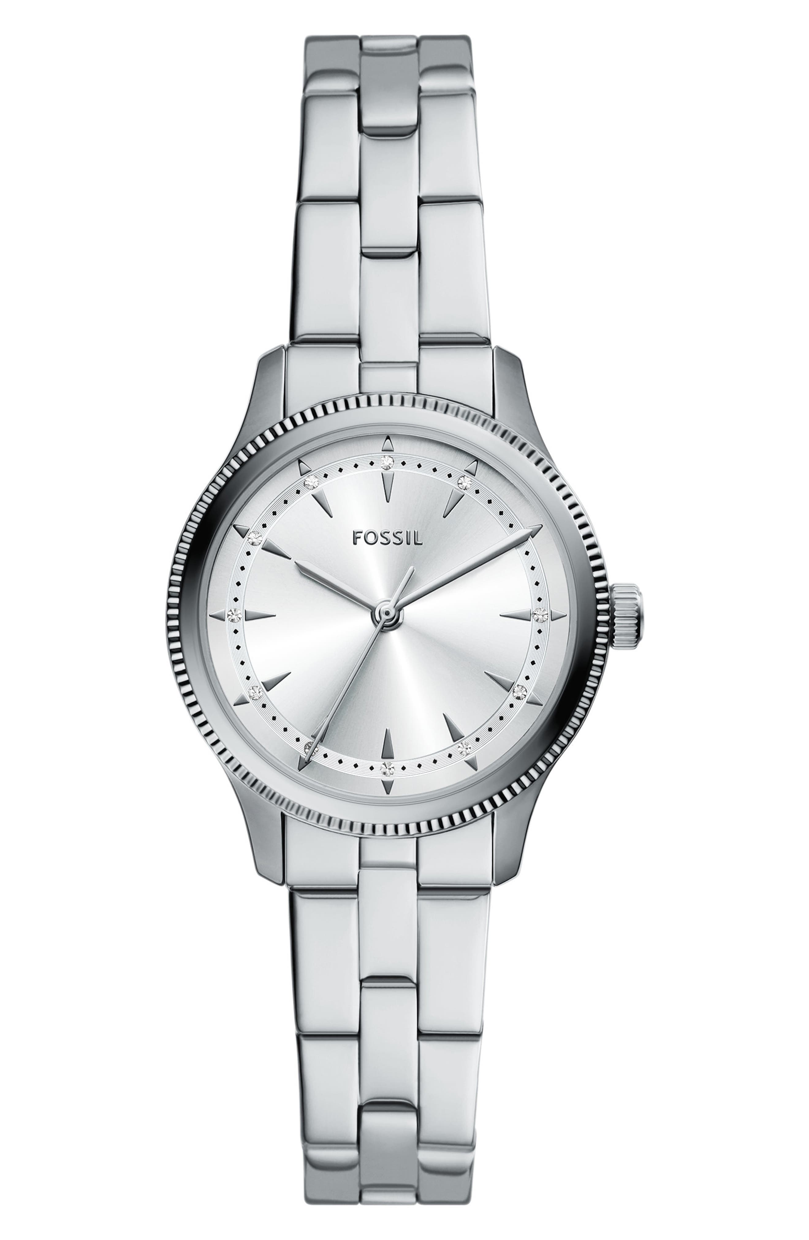 Fossil Brynn Three-Hand Stainless Steel Bracelet Watch, 30mm