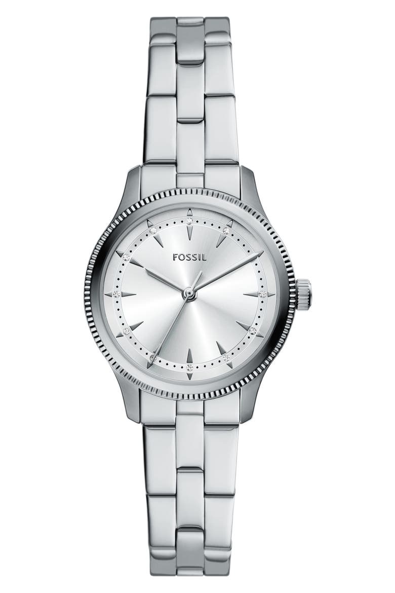 Brynn Three-Hand Stainless Steel Bracelet Watch, 30mm, Main, color, SILVER