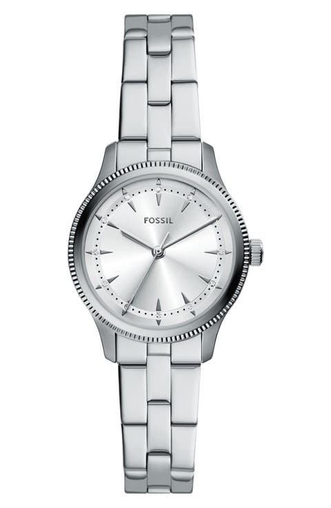 Brynn Three-Hand Stainless Steel Bracelet Watch, 30mm