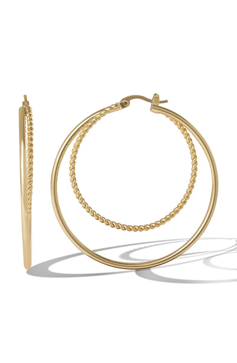 Jessica Simpson Womens Double Hoop Earrings - Gold-Tone Hoop Earrings, Alternate, color, Gold