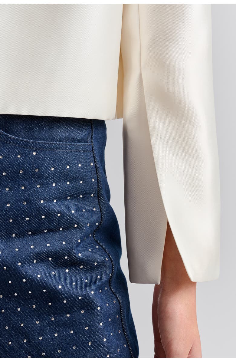 Malina Ruthie Cropped Long Sleeve Blouse, Alternate, color, Ivory