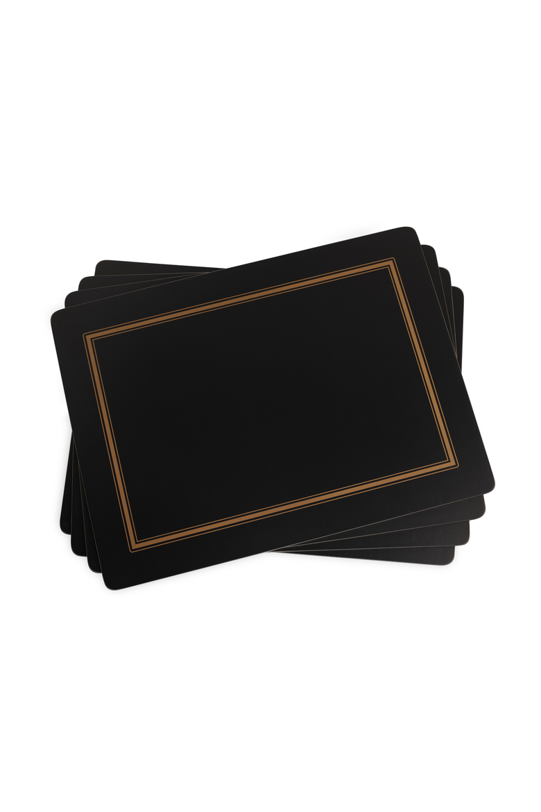 Classic Cork-Backed Placemats, Set of 4, Main, color, Black