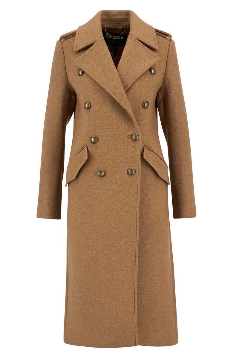 Barbour Cottesmore Wool Blend Coat, Alternate, color, Camel