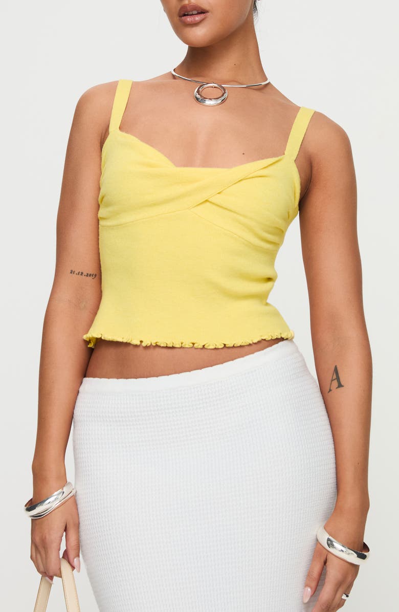 Princess Polly Dalma Twist Tank, Main, color, Yellow