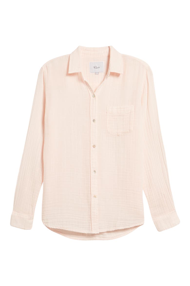 Ellis Cotton Gauze Button-Up Shirt, Alternate, color, PETAL