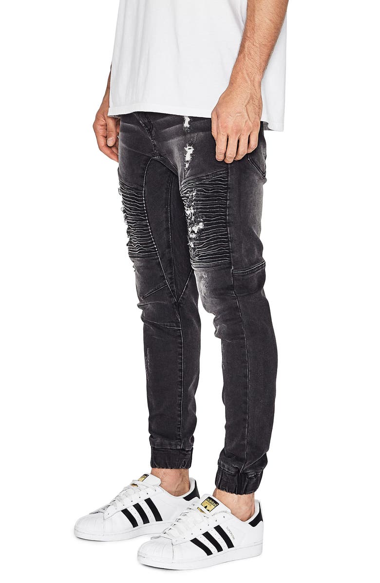 NXP Destroyer Moto Denim Jogger Pants, Alternate, color, 