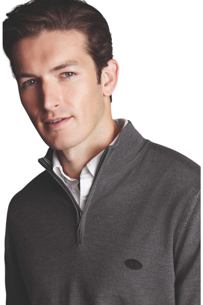 New York Jets Merino Zip Neck Sweater, Alternate, color, Grey