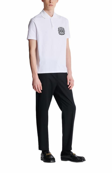 Cotton Polo Shirt With Écusson Print