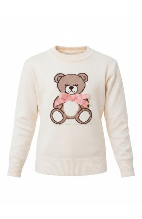 Sweet Teddy Bow Knit Sweater