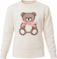 Mia Belle Girls Sweet Teddy Bow Knit Sweater