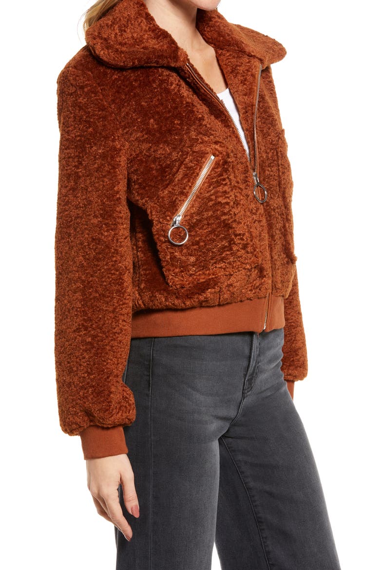 Faux Shearling Bomber Jacket, Alternate, color, LEVEL UP