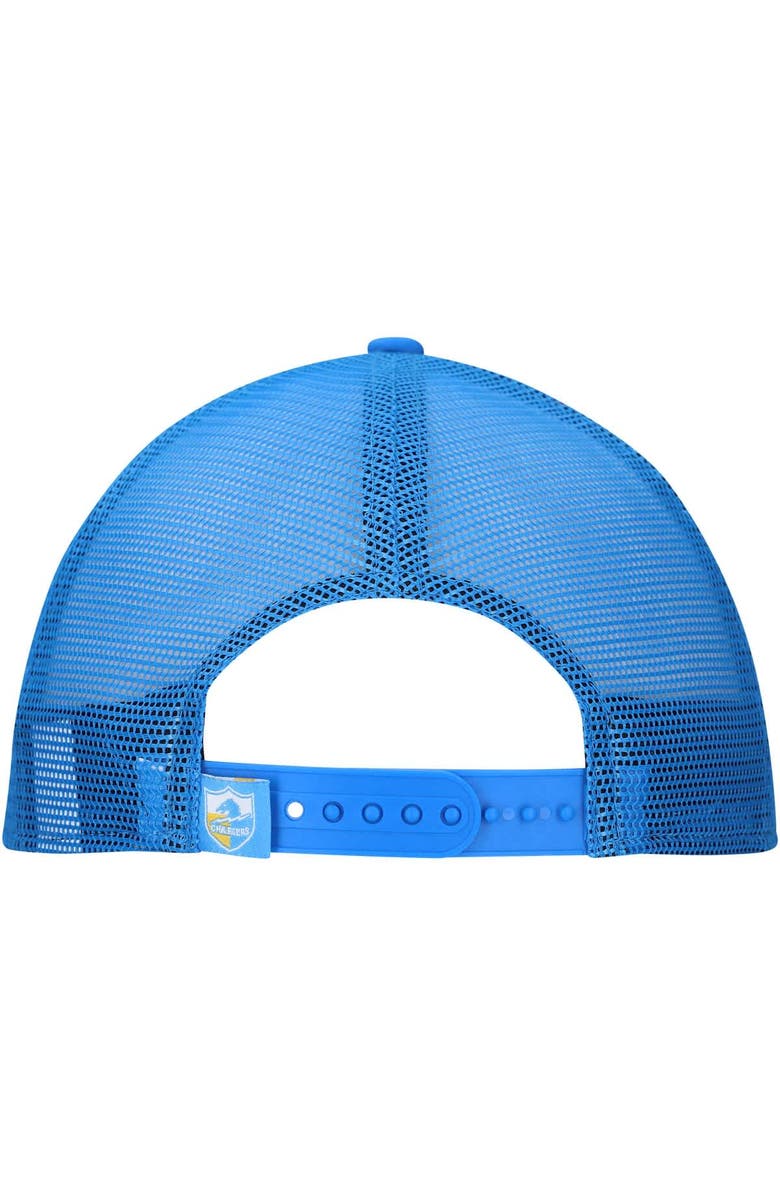 New Era Men's New Era White/Powder Blue Los Angeles Chargers Distressed 9FIFTY A-Frame Snapback Hat, Alternate, color, White