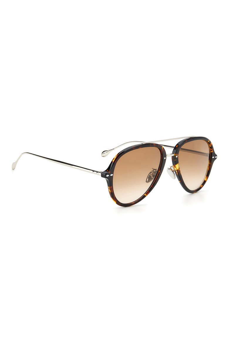 57mm Gradient Aviator Sunglasses, Alternate, color, HAVANA SILVER/ BROWN GRADIENT