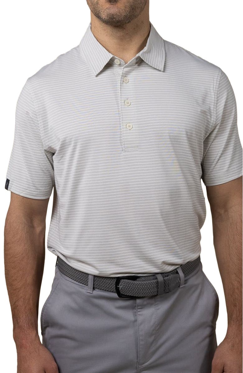 ASHWORTH GOLF Sand Stripe Polo, Alternate, color, Stone Grey