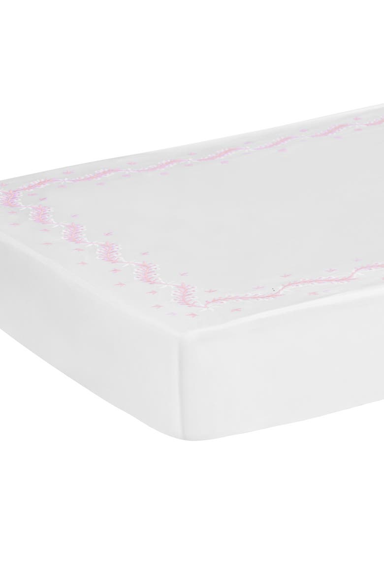 Kids' Embroidered Crib Sheet, Main, color, Blush