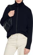 SANDRO Zip-up wool cardigan