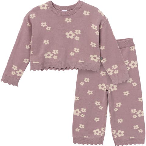 Scalloped Sweater & Pant Set (Baby & Toddler)