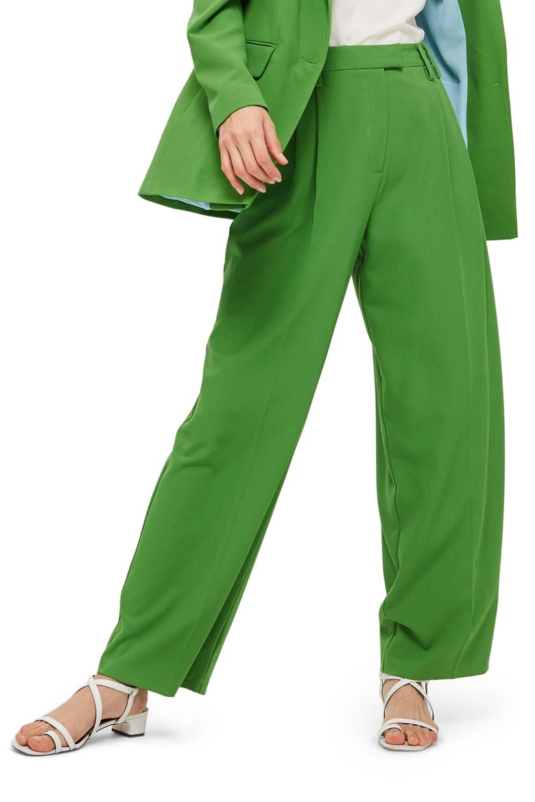 Wide Leg Suit Trousers, Main, color, GREEN