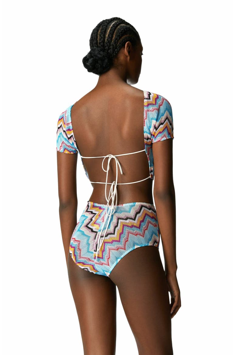 Bikini With T-shirt Top And Zig Zag Pattern, Alternate, color, Multicoloured